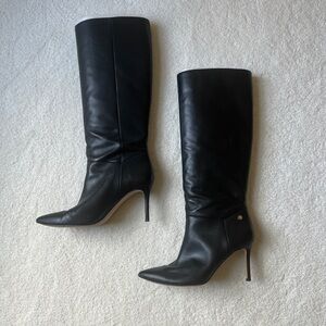 Louise et Cie Black Leather Boots with Stiletto Heel